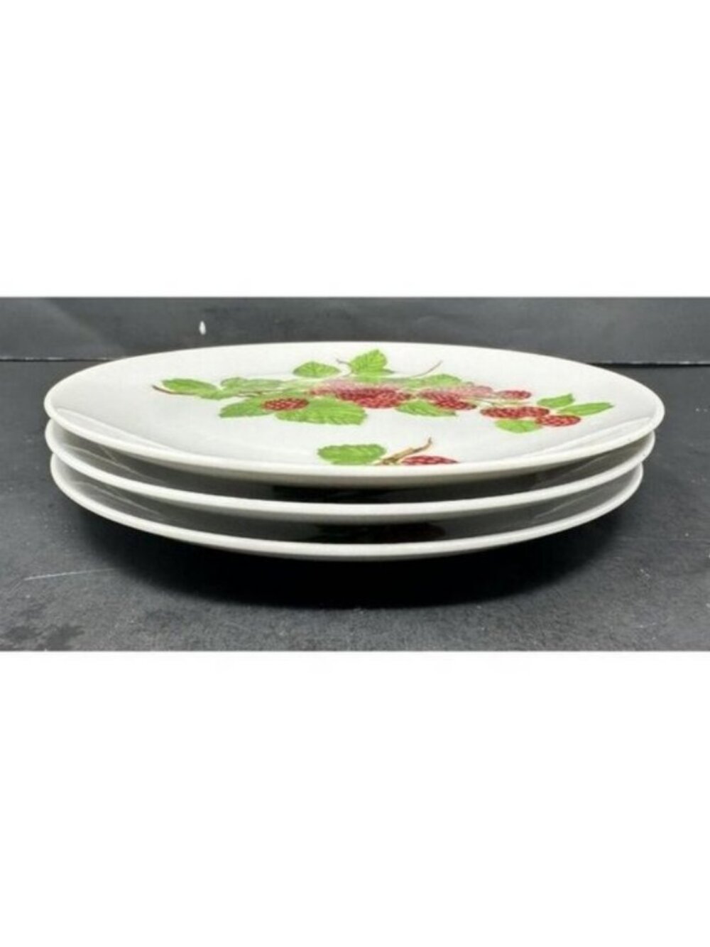 Vtg 1970s SEYMOUR MANN EDA FRAMBOISIER Salad Dessert Plates Set of 3 Raspberries - Picture 3 of 14